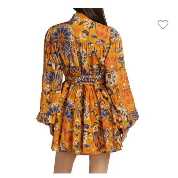 FarmRio yellow pineapple mini dress NWT - Picture 5 of 7